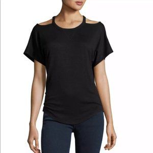 Rag & Bone Cut Out Shoulder Top Black Size XS